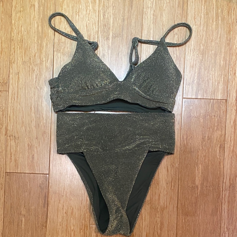 Aerie Olive Green High Cut Cheeky Bottom